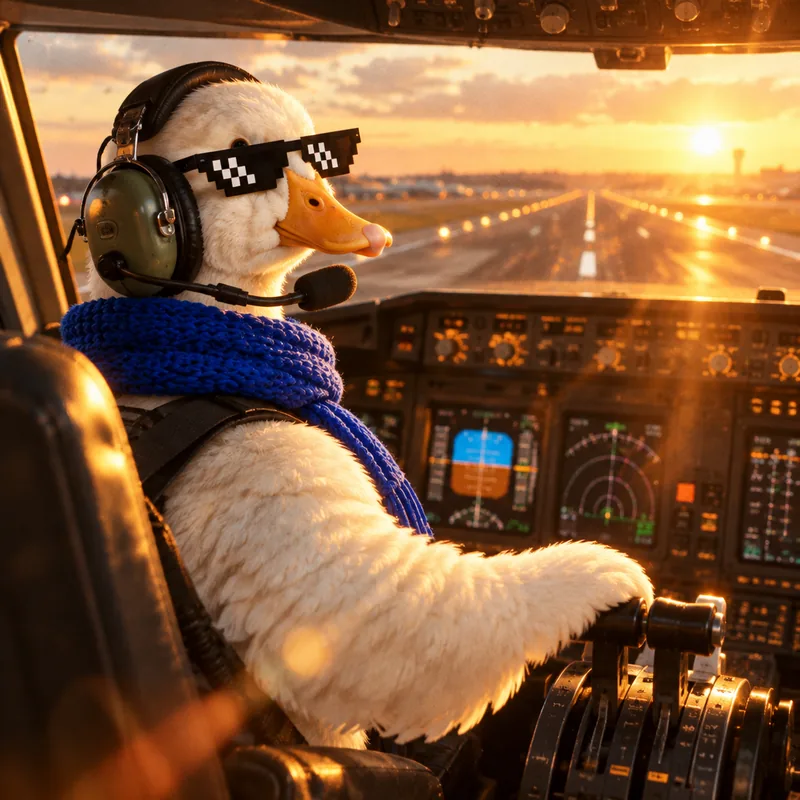 Duck in the cockpit