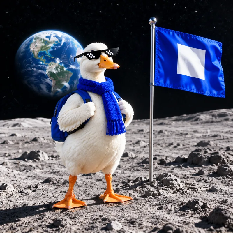 Duck on the moon
